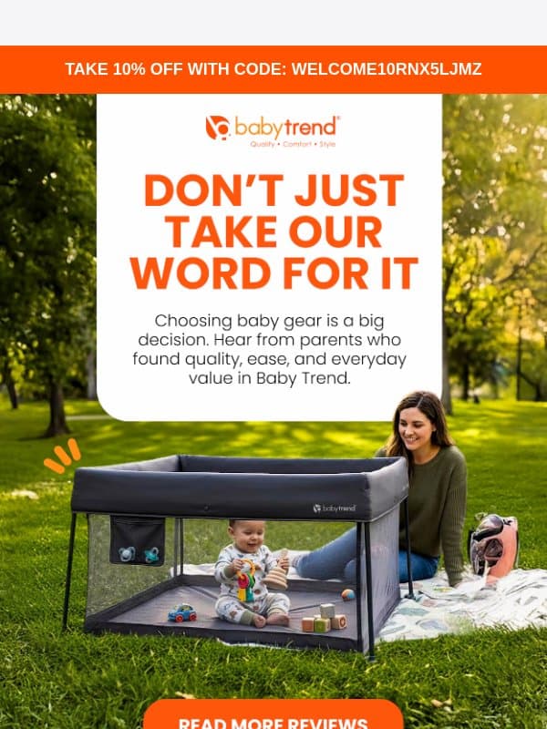 You’re in good company email from Baby Trend