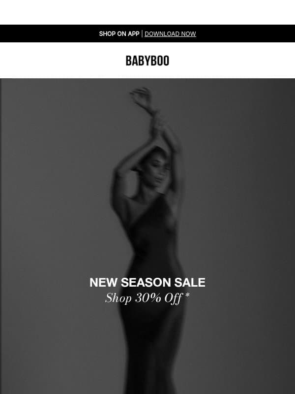 30% Off* – New Season Sale Unlocked email from Babyboo Fashion