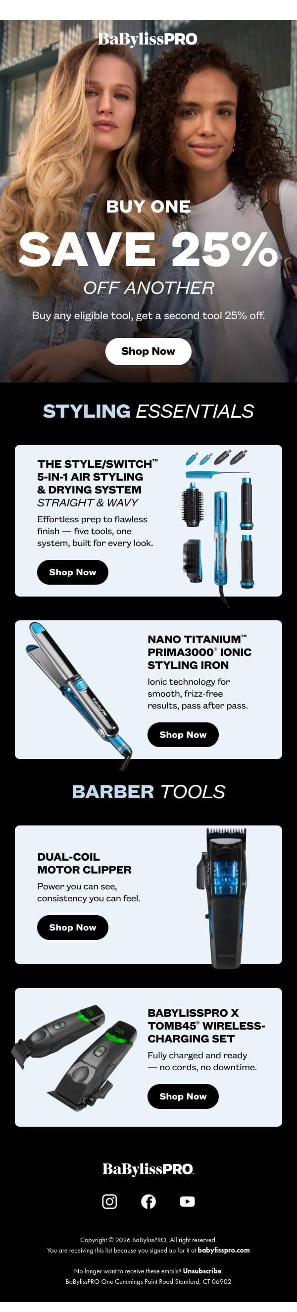Refresh your routine with BaBylissPRO email from BaBylissPRO screenshot