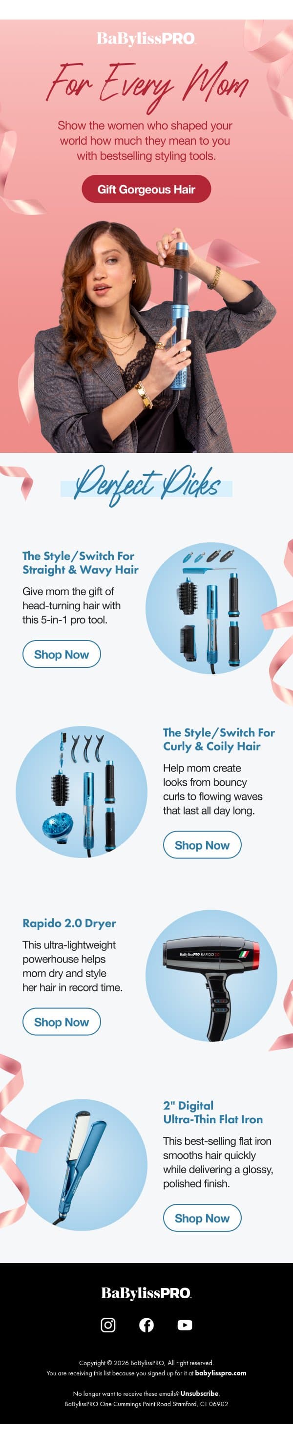 💐 Gift Mom Perfect Hair Days For Years To Come email from BaBylissPRO screenshot