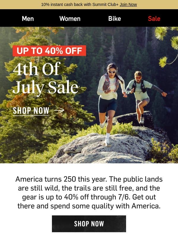 To 250 years of adventure πΊπΈ email from Backcountry