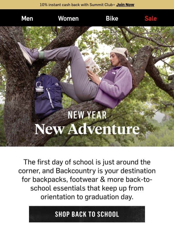 New year, new adventure π§βπππ²βοΈ email from Backcountry