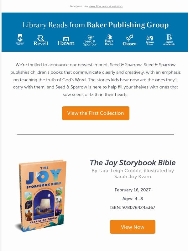 Looking for kids' books for your shelves? π email from Baker Publishing Group