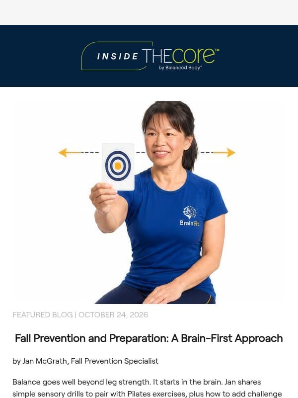 Fall Prevention, Strengthening the Posterior Chain, and More. email from Balanced Body Europe