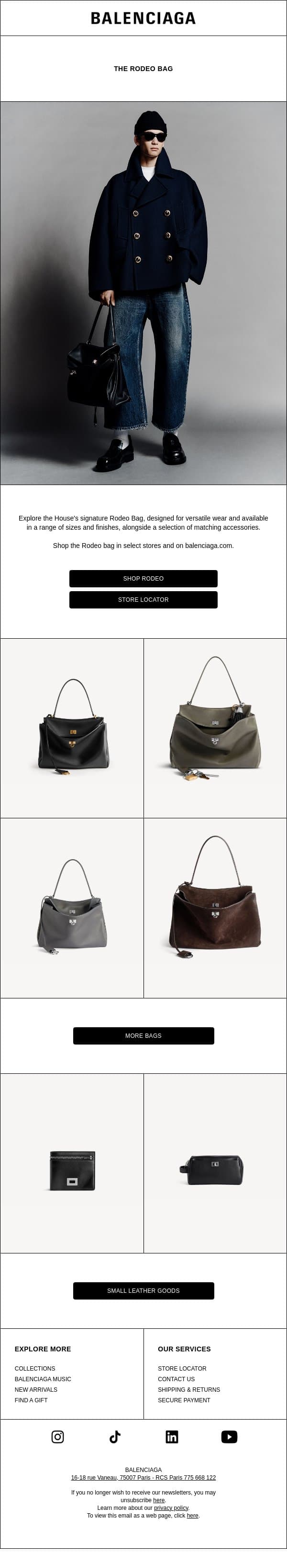 The Rodeo Bag email from Balenciaga screenshot