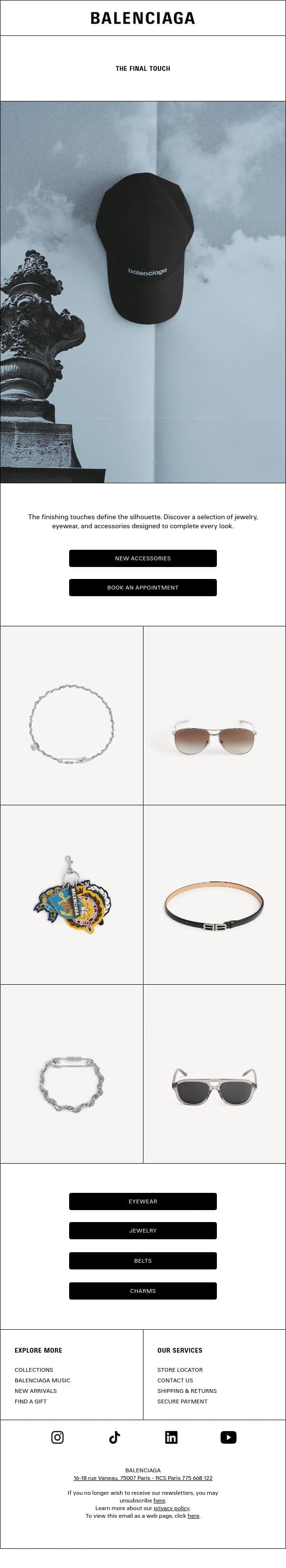 The Final Touch email from Balenciaga screenshot