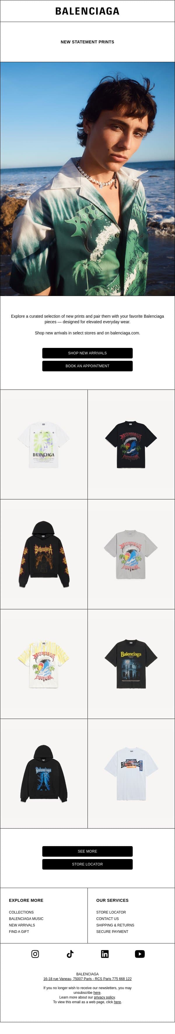 New Statement Prints email from Balenciaga screenshot