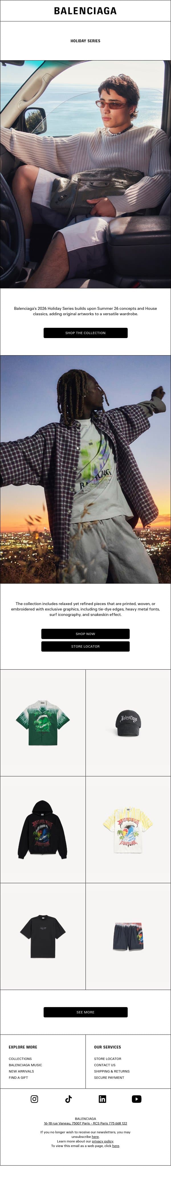 Holiday Series email from Balenciaga screenshot