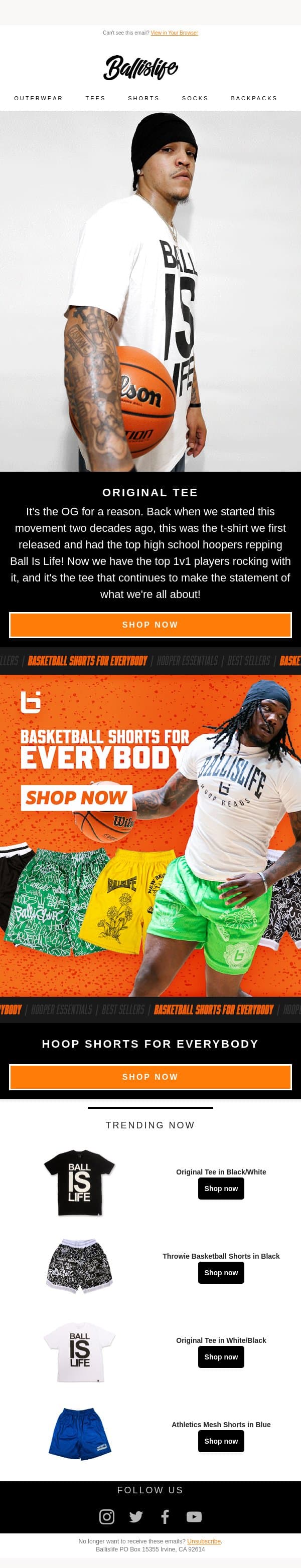 The First BALLISLIFE Tee Ever Created! email from Ballislife screenshot