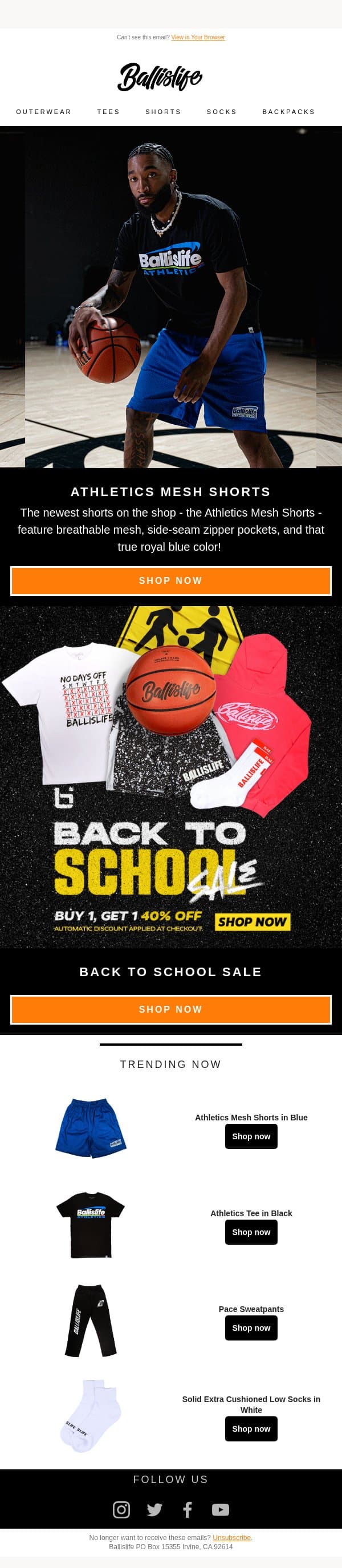 New Shorts On The Shop π email from Ballislife screenshot
