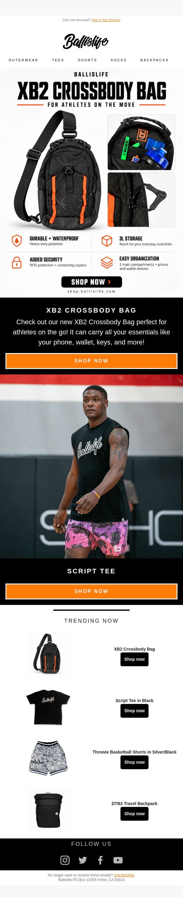 NEW Bag To Carry Your Essentials! email from Ballislife screenshot