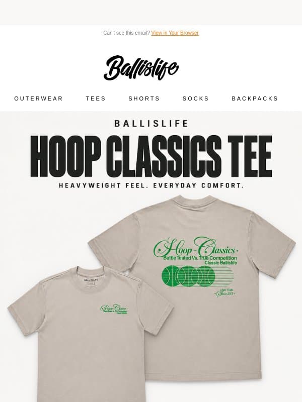 Heavyweight Tee With A Soft Touch! email from Ballislife