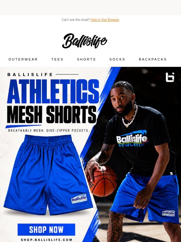 Hoop Shorts For The Upcoming Season! email from Ballislife
