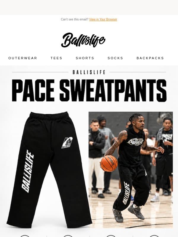 Time To Re-Up Your Sweatpants! email from Ballislife