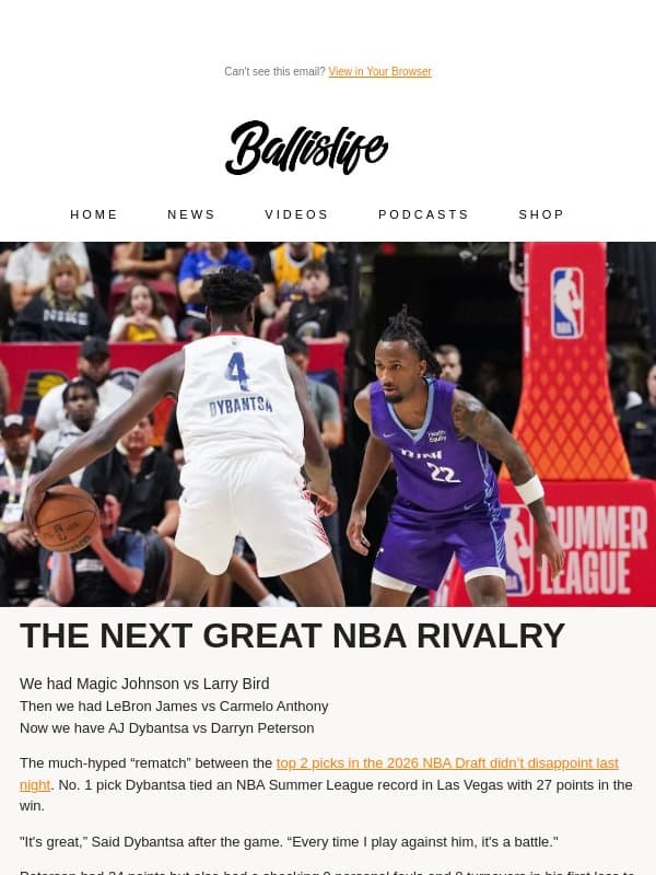 The Next Great NBA Rivalry: Dybantsa vs Peterson email from Ballislife