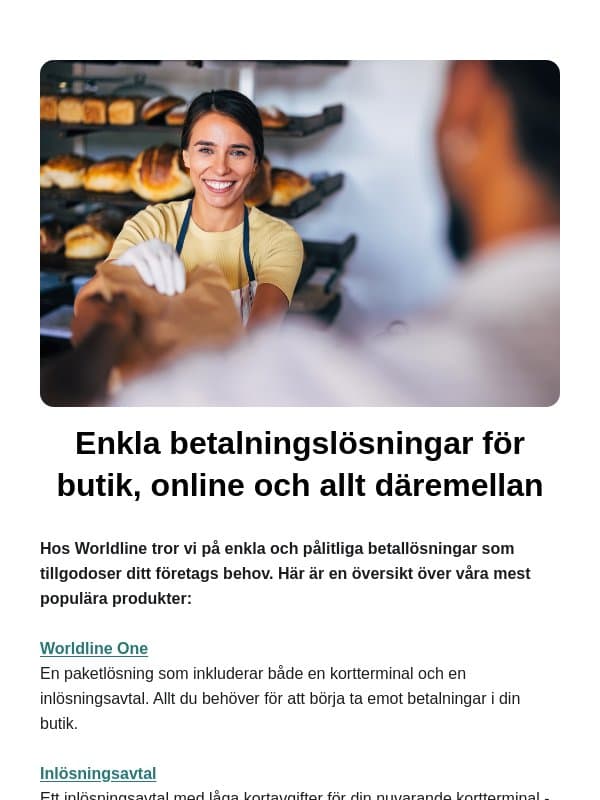 Enkla betalningslösningar för butik, online och allt däremellan email from Bambora