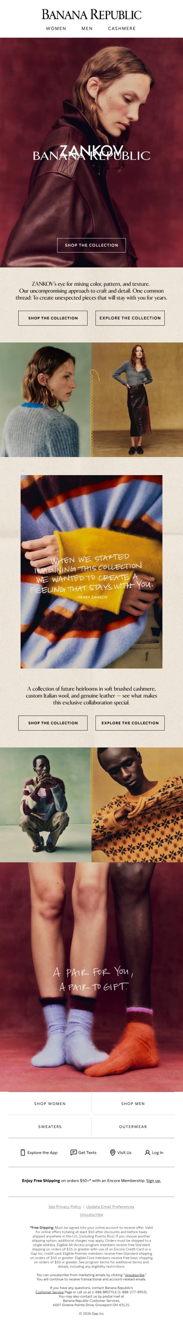It’s here: Our ZANKOV collab just dropped email from Banana Republic screenshot