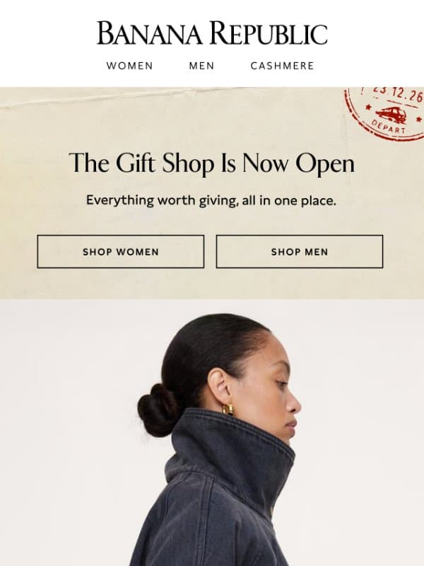 New pieces for your fall wardrobe email from Banana Republic