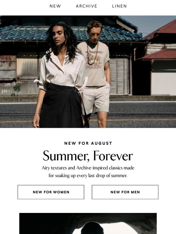 Introducing The August Edit email from Banana Republic