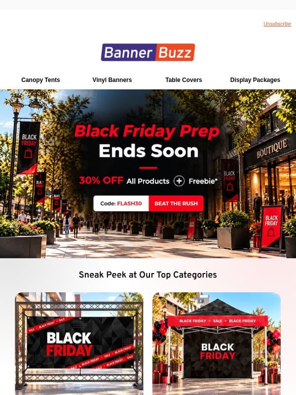 📢 24 Hours Left: 30% OFF + Surprise Inside ⌛ email from Bannerbuzz