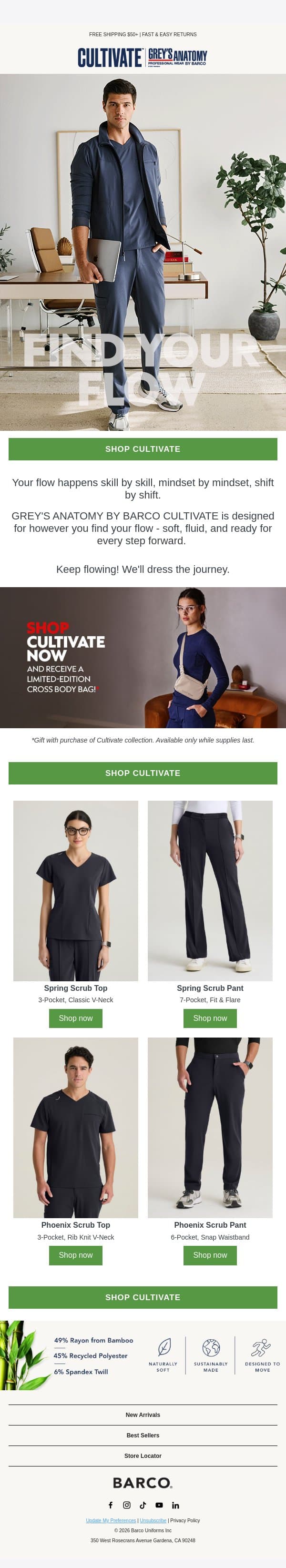 Scrub Style, Reimagined email from Barco One screenshot