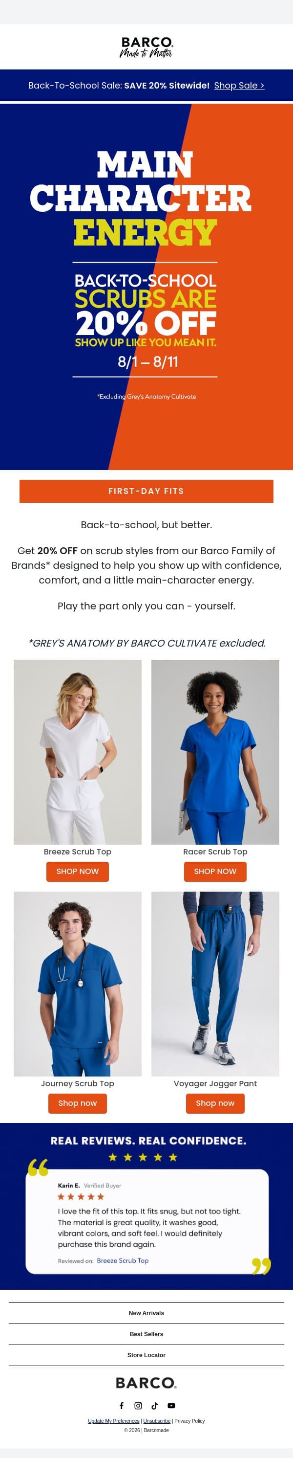 It's Been a While... Enjoy 20% Off email from Barco One screenshot