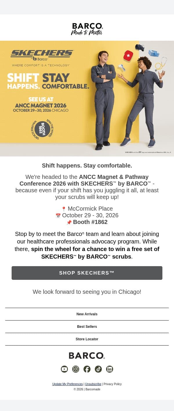 Chicago, here we come. See you at ANCC Magnet? email from Barco One screenshot