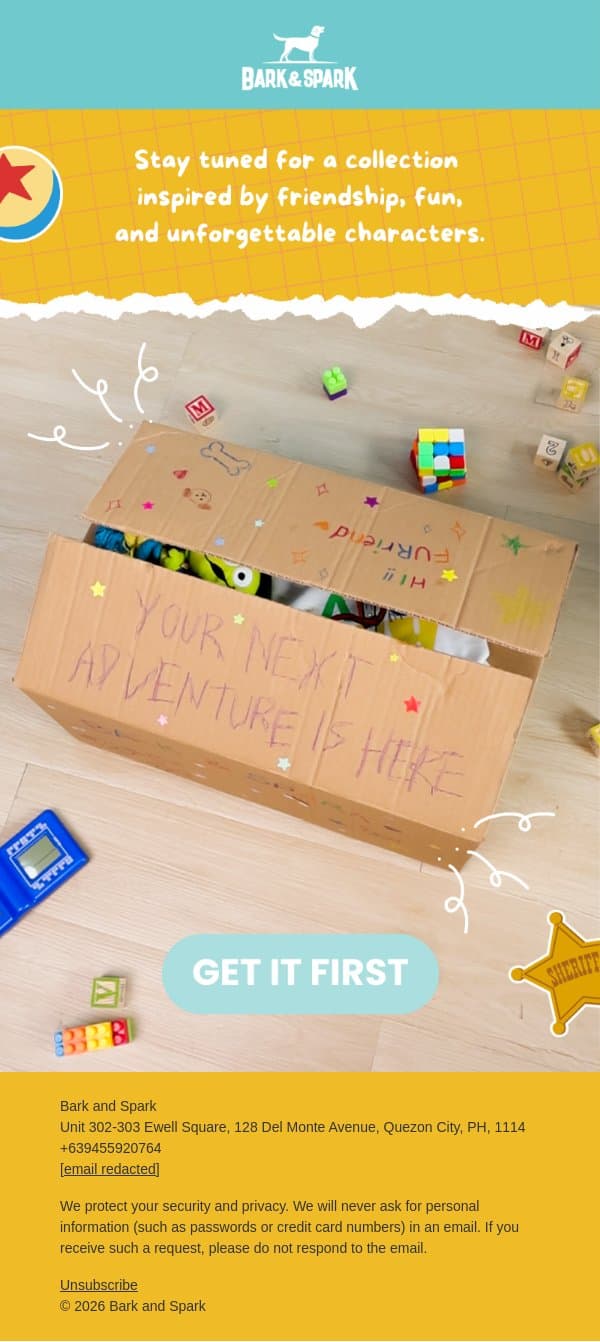 Incoming: Cutest Drop Ever 🚀 email from Bark&Spark screenshot