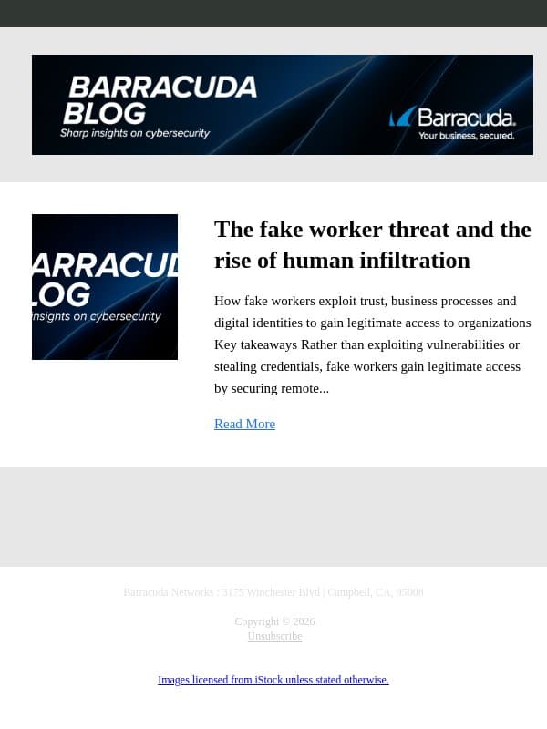 The fake worker threat and the rise of human infiltration email from Barracuda