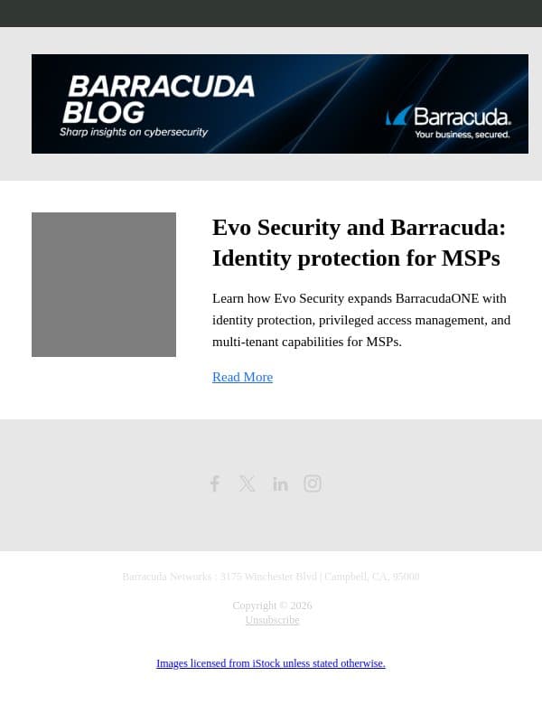 Evo Security and Barracuda: Identity protection for MSPs email from Barracuda
