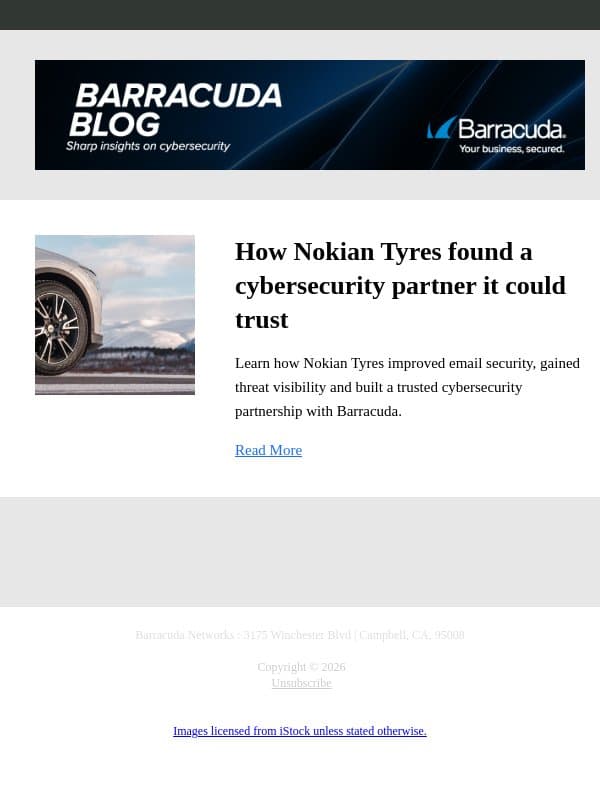How Nokian Tyres found a cybersecurity partner it could trust email from Barracuda