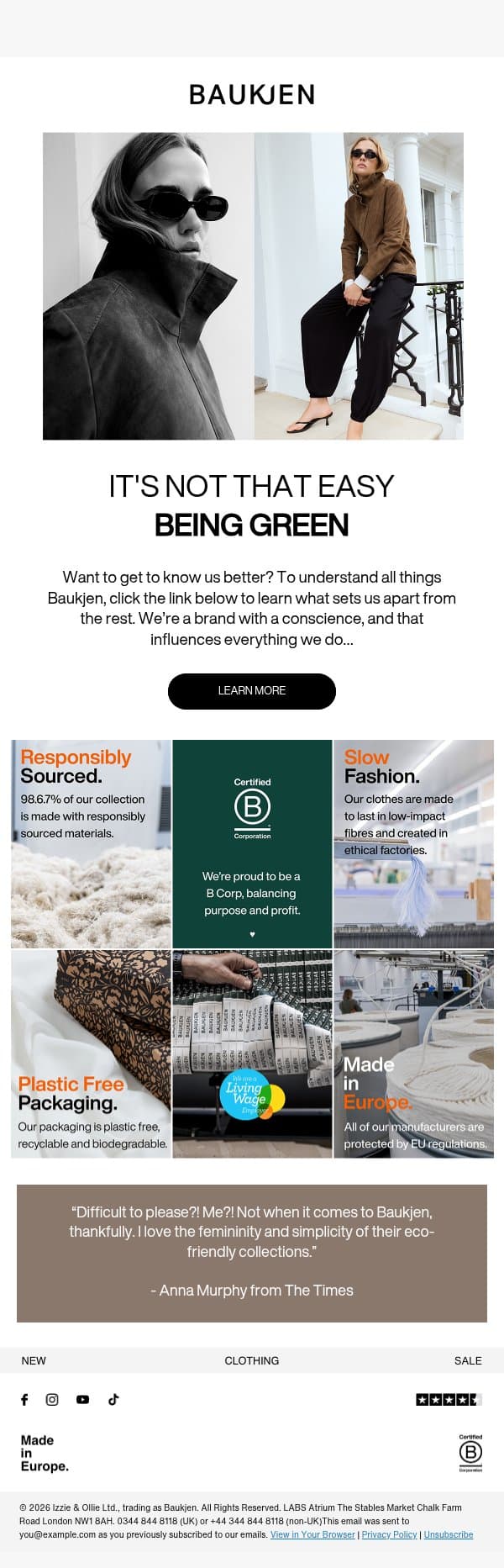 Get to Know Us Better email from Baukjen screenshot