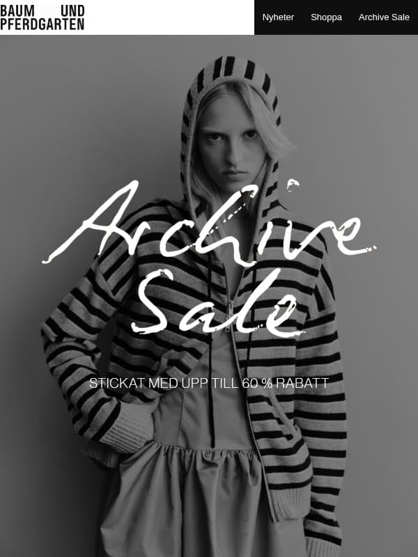 STICKAT MED UPP TILL 60 % RABATT email from Baum und Pferdgarten