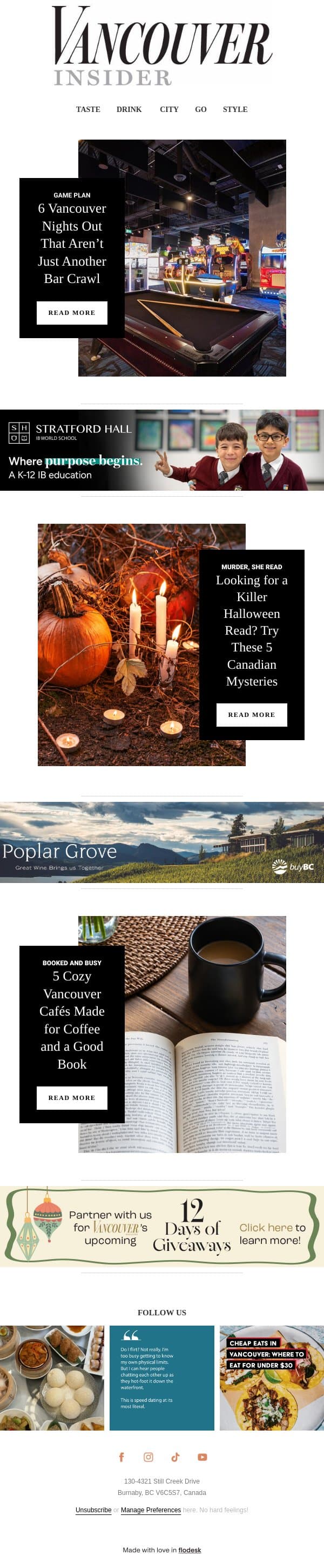 Game On: 6 Ways to Do Vancouver After Dark email from BC Business screenshot