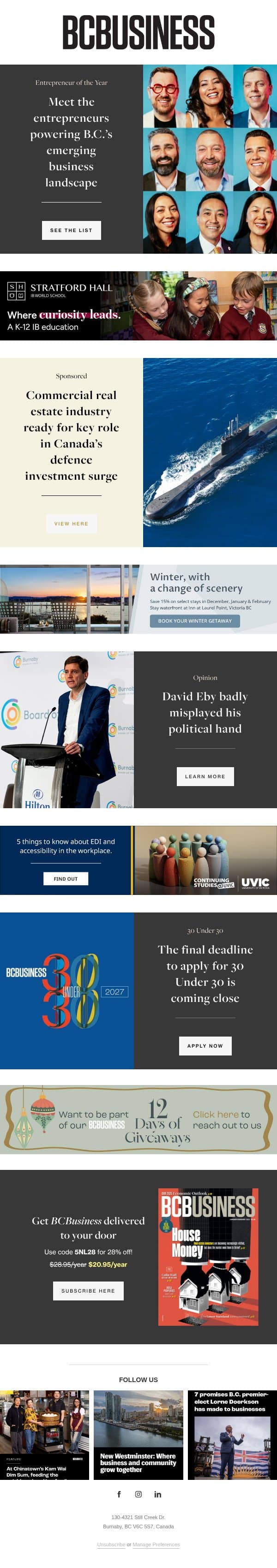 David Eby badly misplayed his political hand email from BC Business screenshot