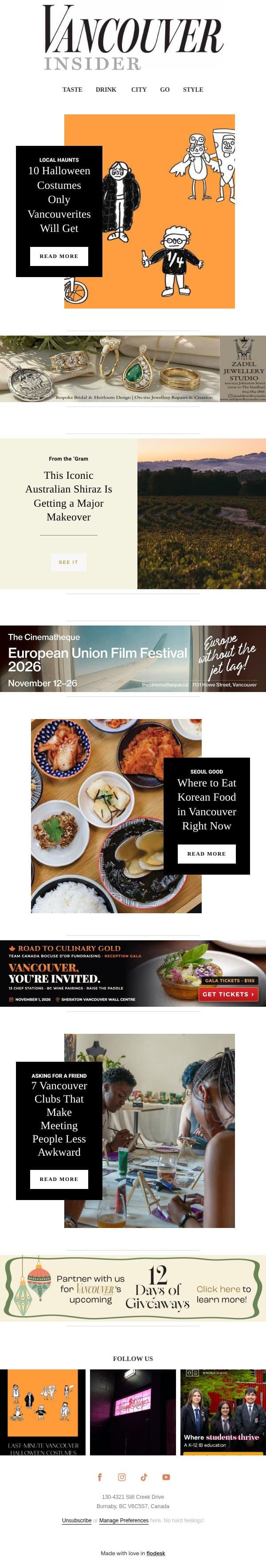 No Costume? Vancouver's Got You đź‘» email from BC Business screenshot