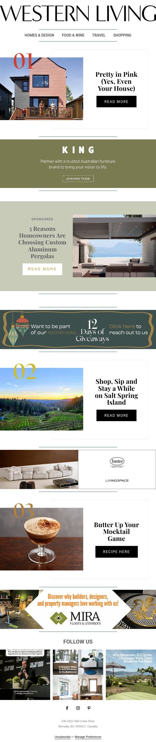 Would You Paint Your House Pink? đź’— email from BC Business screenshot