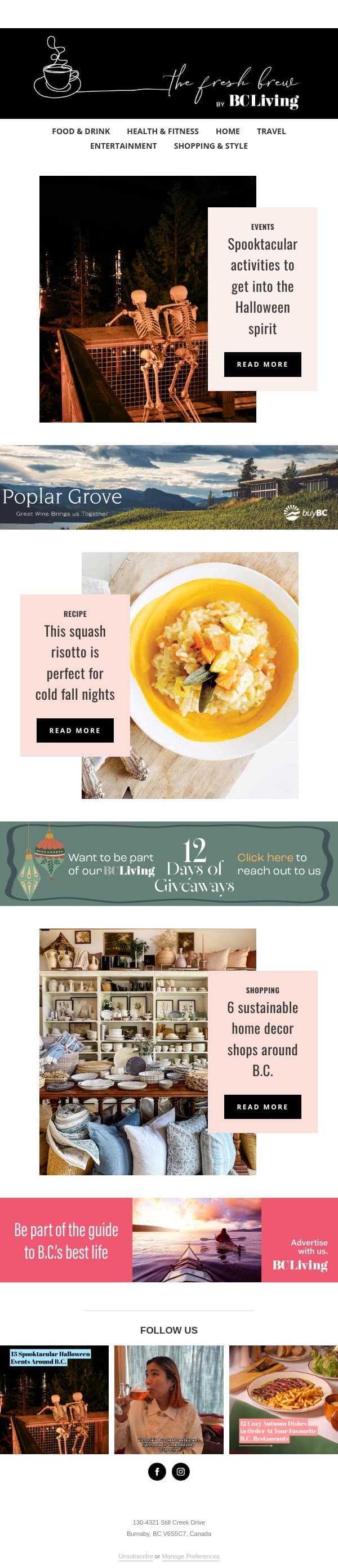 13 Halloween events for a killer time 👻 email from BC Business screenshot