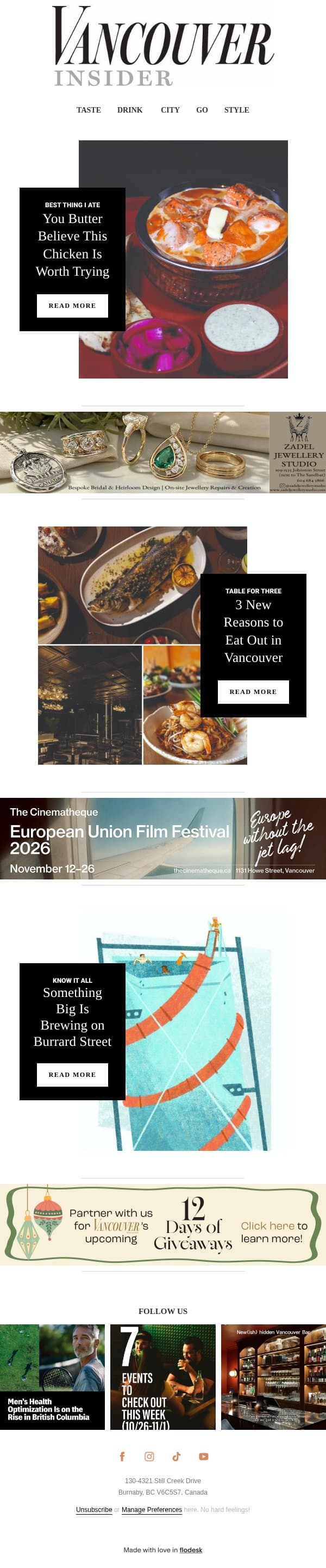 This Week's Forecast: 100% Chance of Cravings 🍽️ email from BC Business screenshot