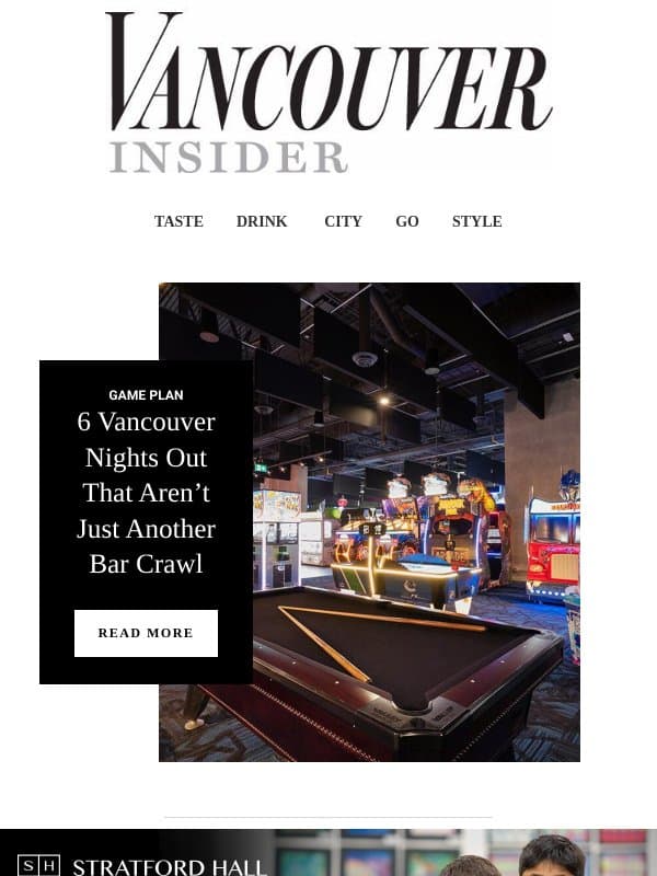Game On: 6 Ways to Do Vancouver After Dark email from BC Business