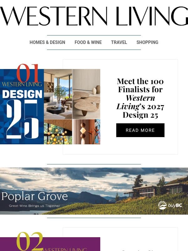 The 2027 WL Design 25 Finalists Are Here! 👀 👏 email from BC Business