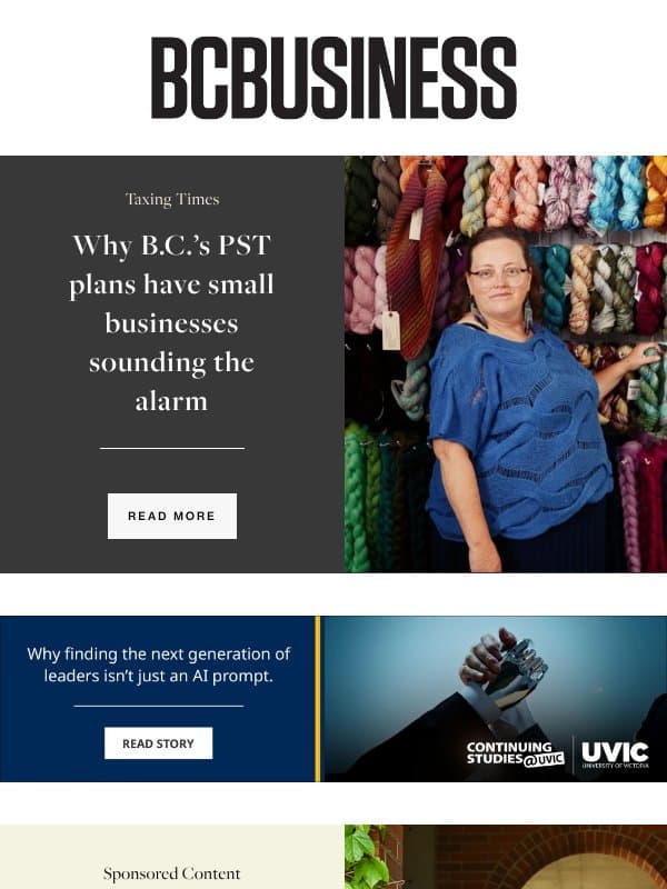 The PST debate: What's at stake for small businesses? email from BC Business