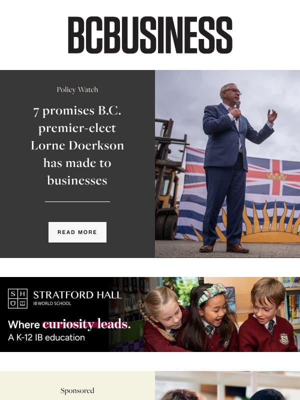 Doerkson's business promises to B.C. email from BC Business