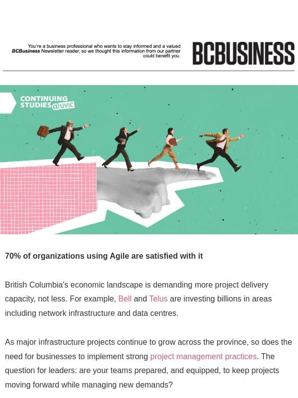 BC's future needs teams that keep pace email from BC Business