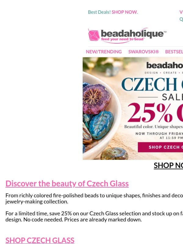 Discover the Beauty of Czech Glass ✨ email from Beadaholique