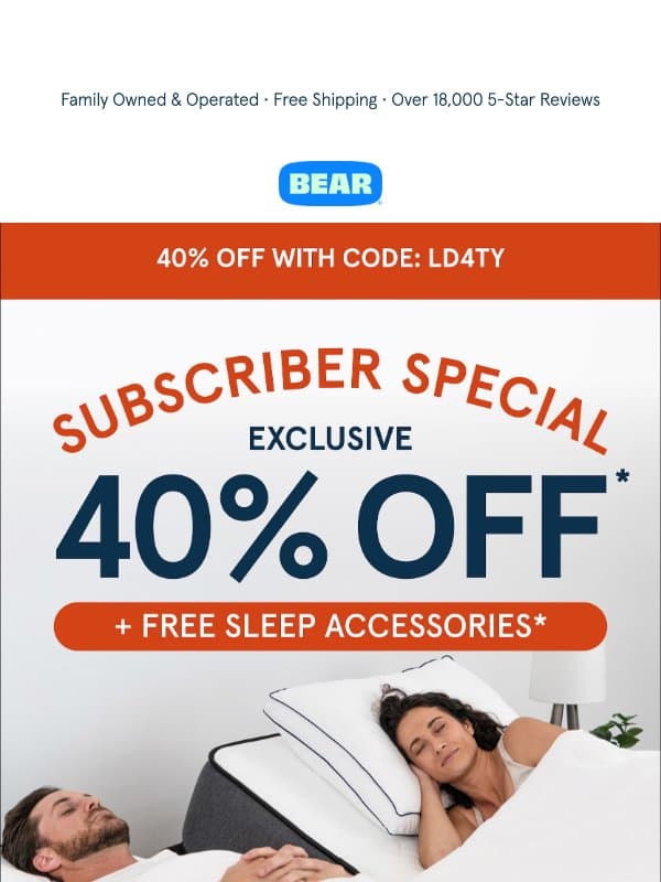 Open for Your Exclusive Labor Day Offer π email from Bear Mattress