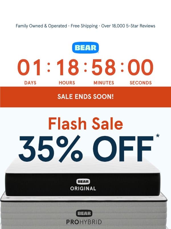 Gone in a Flash ⚡️ | 35% Off email from Bear Mattress
