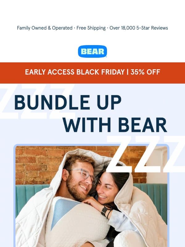 35% OFF October’s Best-Selling Accessories email from Bear Mattress
