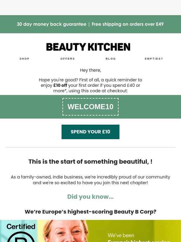Radically sustainable. Remarkably effective. 👀 email from Beauty Kitchen