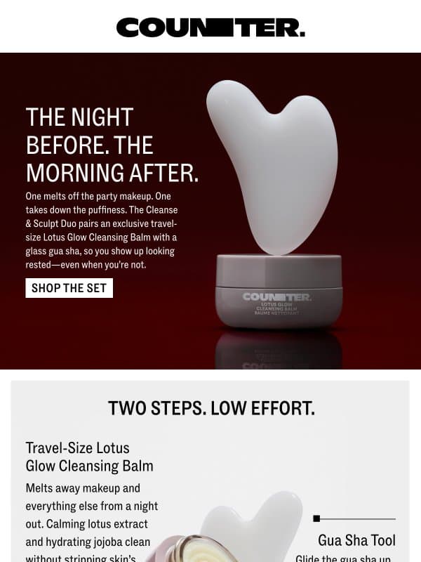 For the morning after the holiday party email from Beautycounter